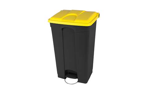 Poubelle rectangulaire à pédale 90l - corps + couvercle recyclés 500x412x820mm
