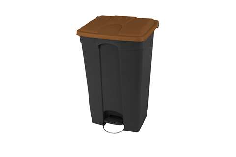 Poubelle rectangulaire à pédale 90l - corps + couvercle recyclés 500x412x820mm