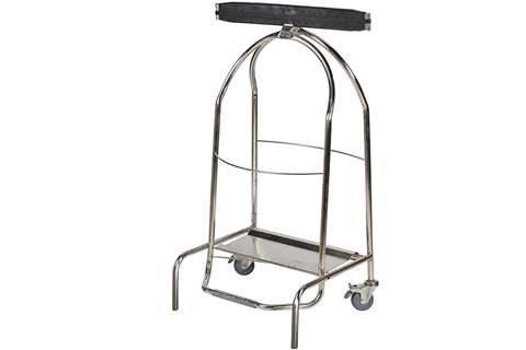 Edelst.-sackhalter mit Pedal + Gummikl. - 2 Gummirollen mit Bremse - Aisi1.4301