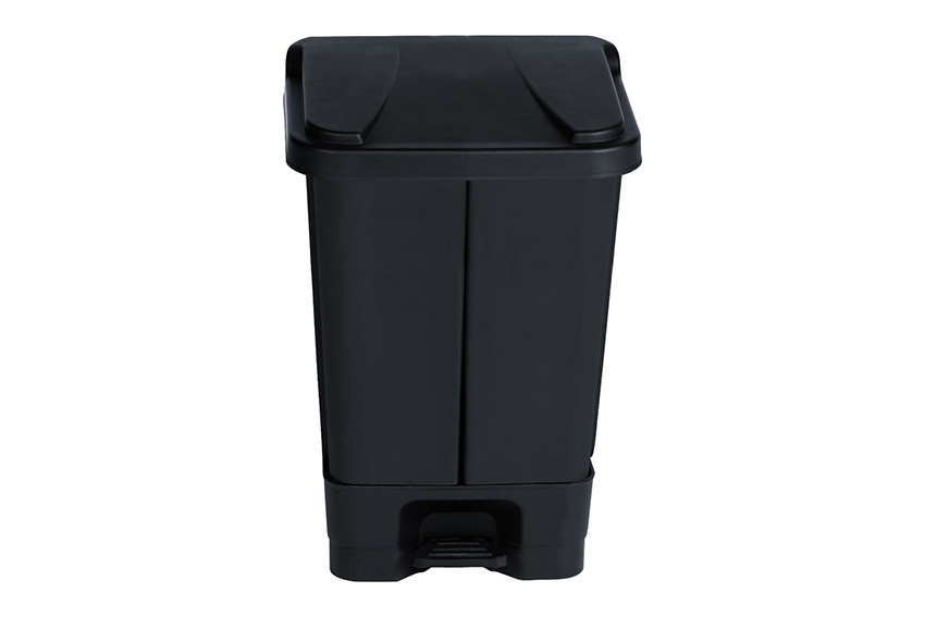Rectangular pedal bin 60L - double inner bucket - 520x470x590mm 