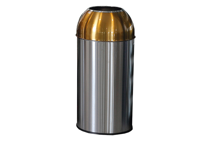 Poubelle avec ouverture - 40l - corps &amp; ouverture acier inox 